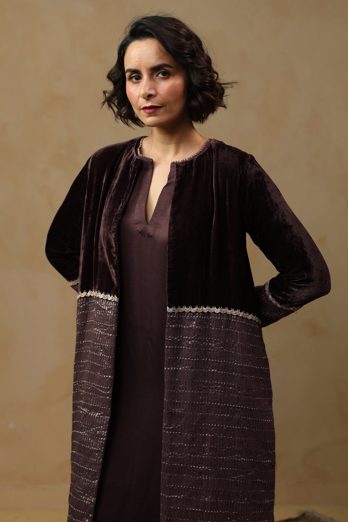 ZEENAT Kurta Set with Coat - ILMA